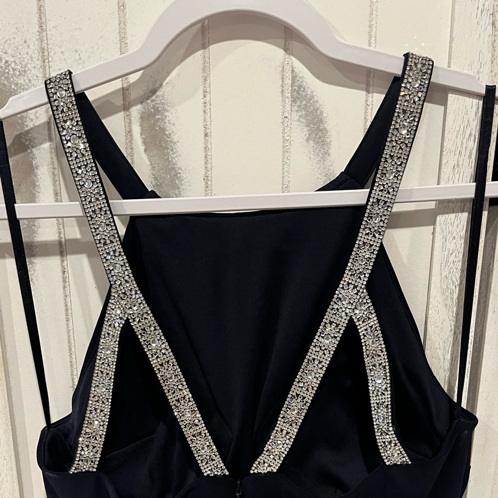Rhinestones HIGH NECK SIDE RUCHED GOWN size 8 nwot - Picture 8 of 14